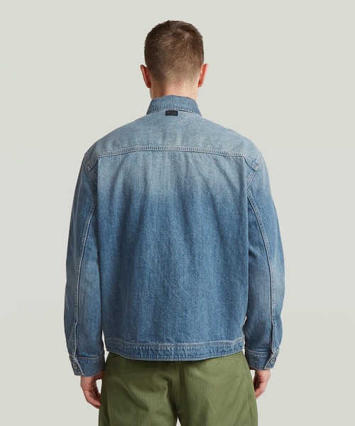 G-STAR(ジースター)の「Zip Coach Jacket/ヴィンテージライクウォッシュド加工デニムジップアップコーチジャケット/デニムブルゾン(デニムジャケット・メンズ・インディゴブルー・LARGE/MEDIUM/SMALL/X-LARGE/X-SMALL)」の2枚目の写真