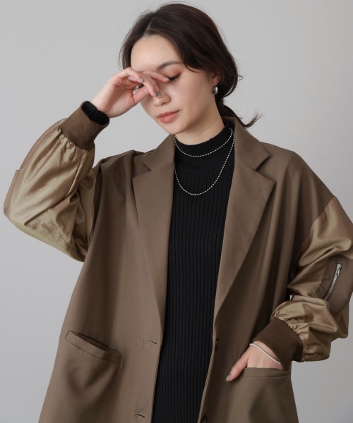 Bou Jeloud(ブージュルード)の「ミリタリーテーラードジャケット(テーラードジャケット・レディース・モカ/ブラック・38)」の4枚目の写真