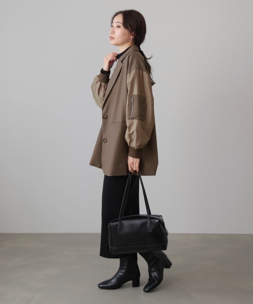 Bou Jeloud(ブージュルード)の「ミリタリーテーラードジャケット(テーラードジャケット・レディース・モカ/ブラック・38)」の5枚目の写真