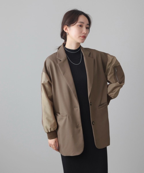 Bou Jeloud(ブージュルード)の「ミリタリーテーラードジャケット(テーラードジャケット・レディース・モカ/ブラック・38)」の6枚目の写真