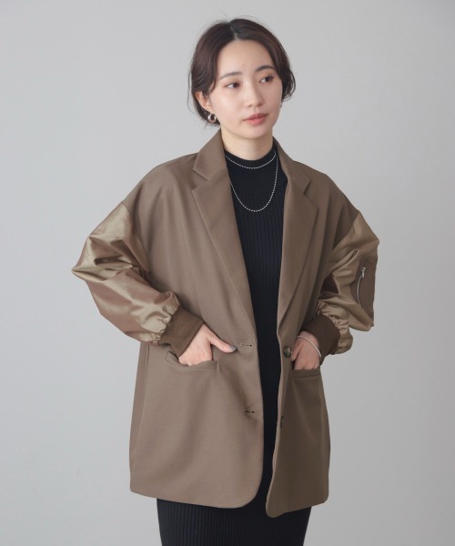 Bou Jeloud(ブージュルード)の「ミリタリーテーラードジャケット(テーラードジャケット・レディース・モカ/ブラック・38)」の10枚目の写真