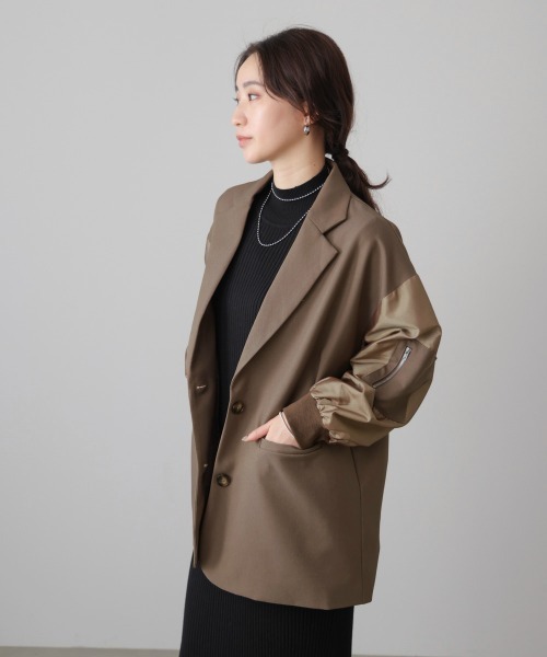 Bou Jeloud(ブージュルード)の「ミリタリーテーラードジャケット(テーラードジャケット・レディース・モカ/ブラック・38)」の12枚目の写真