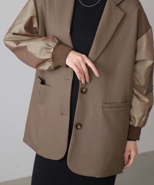 Bou Jeloud(ブージュルード)の「ミリタリーテーラードジャケット(テーラードジャケット・レディース・モカ/ブラック・38)」の17枚目の写真