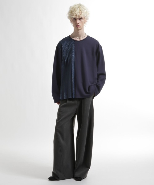 HARE（ハレ）の「アシメジャガードプリーツスウェット(HARE)（スウェット・メンズ・グレー/ブルー/ブラック・FREE）」の9枚目の写真