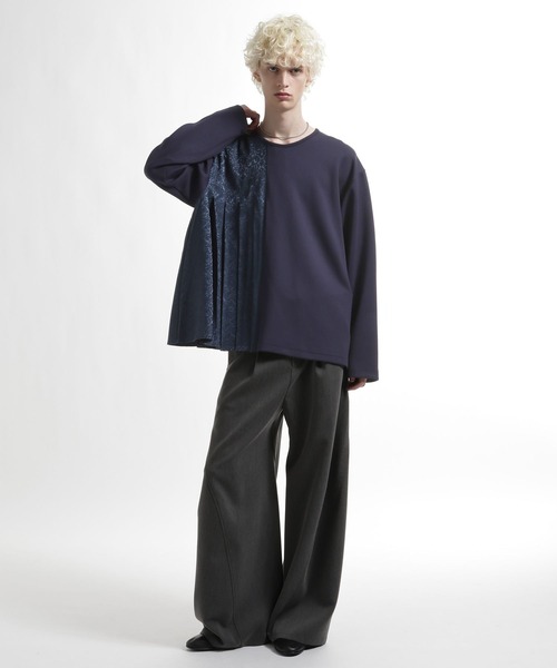 HARE（ハレ）の「アシメジャガードプリーツスウェット(HARE)（スウェット・メンズ・グレー/ブルー/ブラック・FREE）」の10枚目の写真