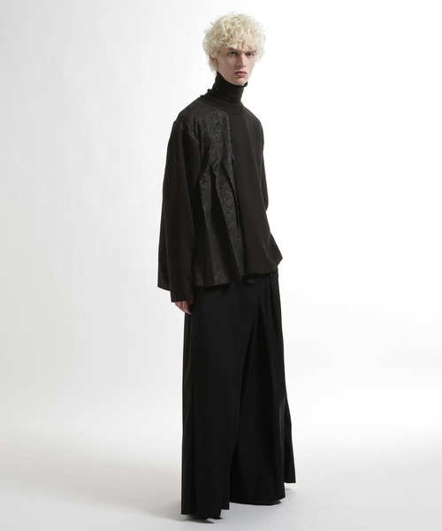 HARE（ハレ）の「アシメジャガードプリーツスウェット(HARE)（スウェット・メンズ・グレー/ブルー/ブラック・FREE）」の5枚目の写真