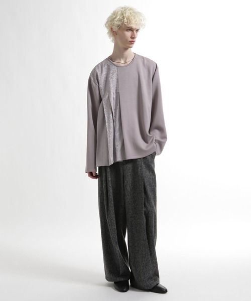 HARE（ハレ）の「アシメジャガードプリーツスウェット(HARE)（スウェット・メンズ・グレー/ブルー/ブラック・FREE）」の6枚目の写真