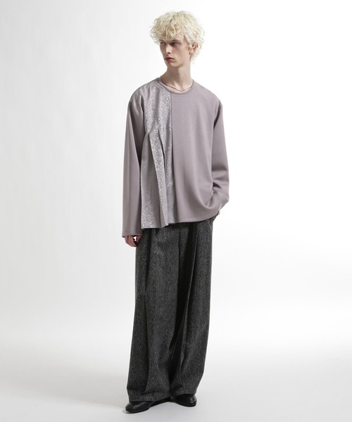 HARE（ハレ）の「アシメジャガードプリーツスウェット(HARE)（スウェット・メンズ・グレー/ブルー/ブラック・FREE）」の7枚目の写真