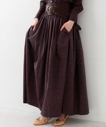 Ray BEAMS | RBS / スクエアプリント ギャザー マキシスカート(スカート)