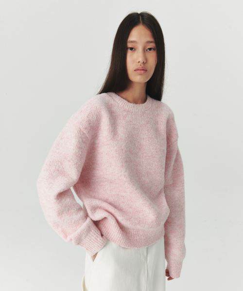 LEVAR（レバー）の「Pullover Round Wool Knit - Sherbet Pink（ニット/セーター・レディース・ピンク・FREE）」の4枚目の写真