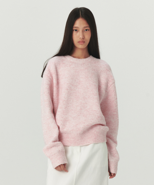 LEVAR（レバー）の「Pullover Round Wool Knit - Sherbet Pink（ニット/セーター・レディース・ピンク・FREE）」の3枚目の写真