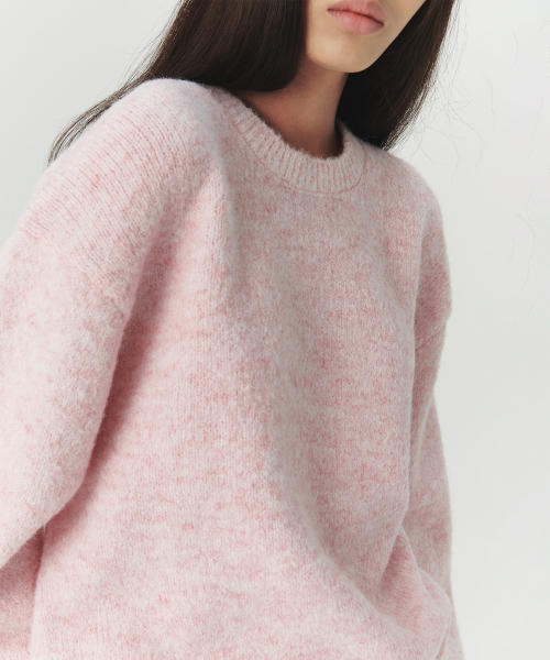 LEVAR（レバー）の「Pullover Round Wool Knit - Sherbet Pink（ニット/セーター・レディース・ピンク・FREE）」の5枚目の写真