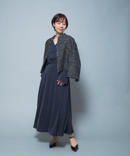 URBAN RESEARCH ROSSO WOMEN(アーバンリサーチ ロッソ)の「ツイードショートジャケット(ノーカラージャケット・レディース・ブラック/オフホワイト・FREE)」の16枚目の写真