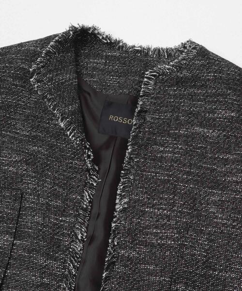 URBAN RESEARCH ROSSO WOMEN(アーバンリサーチ ロッソ)の「ツイードショートジャケット(ノーカラージャケット・レディース・ブラック/オフホワイト・FREE)」の22枚目の写真