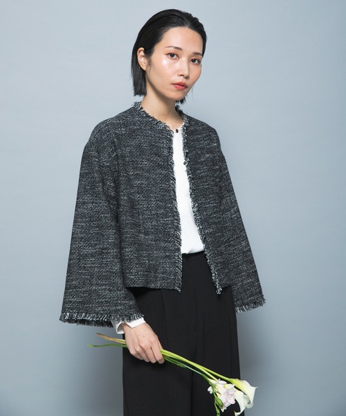 URBAN RESEARCH ROSSO ツイード ノーカラー ジャケット アーバンリサーチ ロッソ URBAN RESEARCH ROSSO 『WEB限定』ツイード