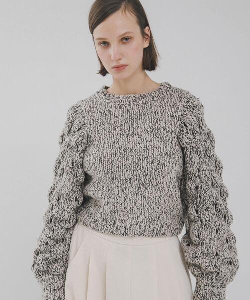 LAATO（ラート）の「lantern long sleeve knit（ニット/セーター・レディース・アイボリー/ブラック・FREE）」の12枚目の写真