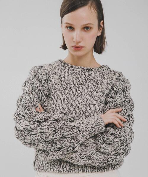 LAATO（ラート）の「lantern long sleeve knit（ニット/セーター・レディース・アイボリー/ブラック・FREE）」の14枚目の写真