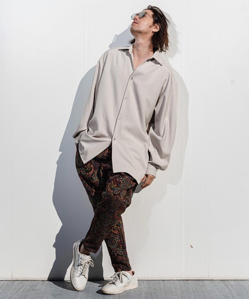 CAMBIO（カンビオ）の「ms6380-Long Length Shirts ロングシャツ(S64426cmb)（シャツ/ブラウス・メンズ・ホワイト/ブラック/サックスブルー/ミント/ライトベージュ・S/M/L）」の8枚目の写真