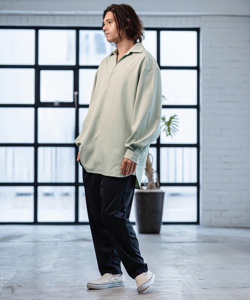 CAMBIO（カンビオ）の「ms6380-Long Length Shirts ロングシャツ(S64426cmb)（シャツ/ブラウス・メンズ・ホワイト/ブラック/サックスブルー/ミント/ライトベージュ・S/M/L）」の15枚目の写真