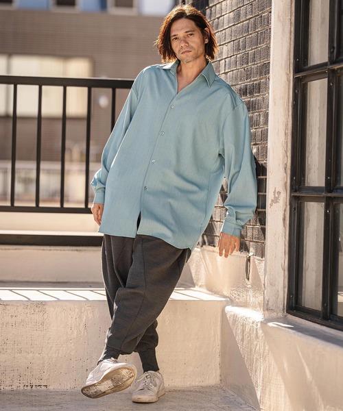CAMBIO（カンビオ）の「ms6380-Long Length Shirts ロングシャツ(S64426cmb)（シャツ/ブラウス・メンズ・ホワイト/ブラック/サックスブルー/ミント/ライトベージュ・S/M/L）」の18枚目の写真