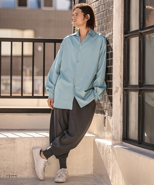 CAMBIO（カンビオ）の「ms6380-Long Length Shirts ロングシャツ(S64426cmb)（シャツ/ブラウス・メンズ・ホワイト/ブラック/サックスブルー/ミント/ライトベージュ・S/M/L）」の20枚目の写真