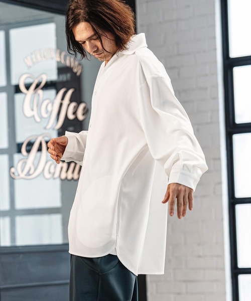CAMBIO（カンビオ）の「ms6380-Long Length Shirts ロングシャツ(S64426cmb)（シャツ/ブラウス・メンズ・ホワイト/ブラック/サックスブルー/ミント/ライトベージュ・S/M/L）」の22枚目の写真