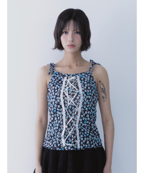 SETSETSET(セットセットセット)の「SARA LACE UP SLEEVELESS(Tシャツ/カットソー・レディース・その他・ONE SIZE)」の1枚目の写真