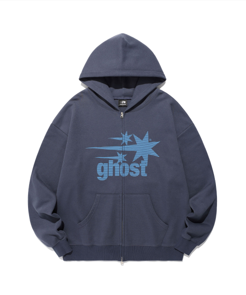 NICE GHOST CLUB(ナイスゴーストクラブ)の「GHOST 3STAR HOODIE ZIP UP_NAVY(NG2FSUM483A)(パーカー・レディース・ネイビー・S/M/L)」の2枚目の写真