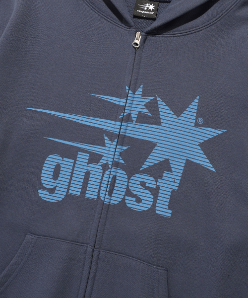 NICE GHOST CLUB(ナイスゴーストクラブ)の「GHOST 3STAR HOODIE ZIP UP_NAVY(NG2FSUM483A)(パーカー・レディース・ネイビー・S/M/L)」の5枚目の写真