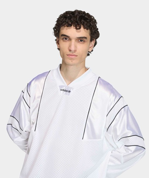 adidas（アディダス）の「長袖ジャージー / ジャージ / アディダスオリジナルス adidas Originals（Tシャツ/カットソー・メンズ・ホワイト/ブラック・XX-LARGE/3XL/LARGE/MEDIUM/SMALL/X-LARGE/X-SMALL）」の4枚目の写真