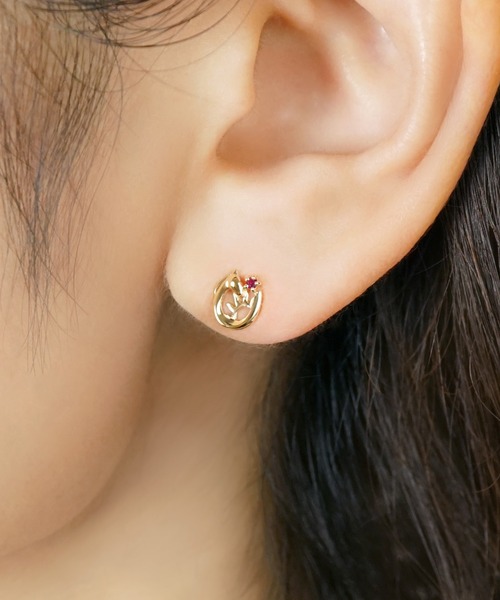 【専用です】203Jewelry k10 k18 ピアス 片方 ホースシュー Solo Pierce】K18・K10 太陽&ホースシュー ハーフピアス（ピアス（片耳
