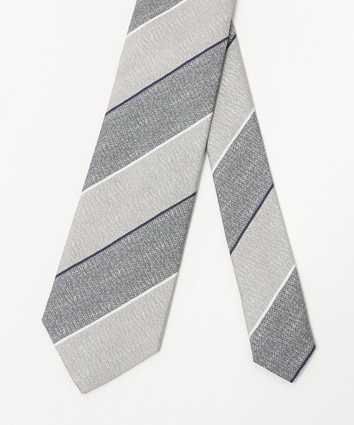 Seaward&stearn(シーワードスターン)の「<Seaward & Stearn>8.0cm ストライプ4 ネクタイ(ネクタイ・メンズ・ライトグレー・FREE)」の2枚目の写真