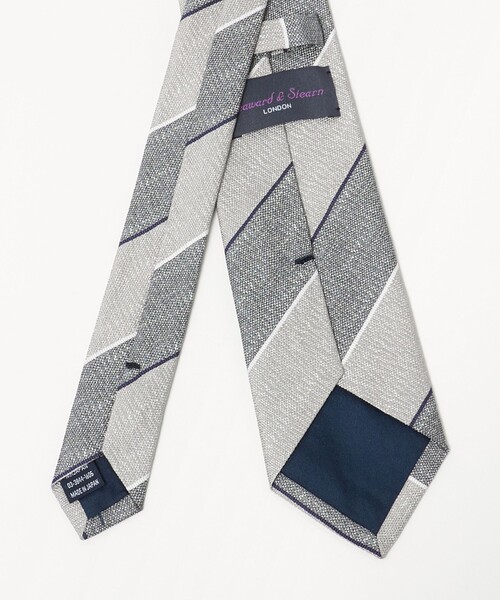 Seaward&stearn(シーワードスターン)の「<Seaward & Stearn>8.0cm ストライプ4 ネクタイ(ネクタイ・メンズ・ライトグレー・FREE)」の3枚目の写真