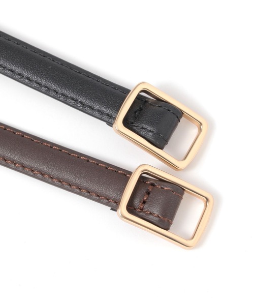 GLOBAL WORK（グローバルワーク）の「スクエアピンレスバックルベルト/633731（ベルト・レディース・ブラック系その他/ブラック/ダークブラウン・FREE）」の5枚目の写真