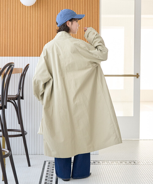 限定展開 スタンドカラー ロングコート（ステンカラーコート