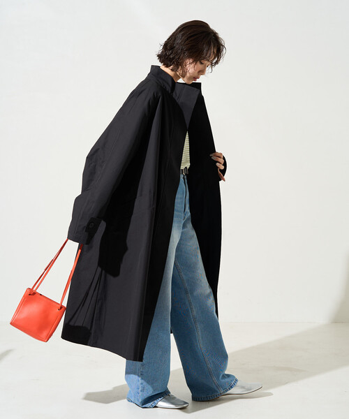 FREAK'S STORE（フリークスストア）の「限定展開　スタンドカラー ロングコート（ステンカラーコート・レディース・ベージュ/ブラック/オリーブ・ﾌﾘ-）」の20枚目の写真