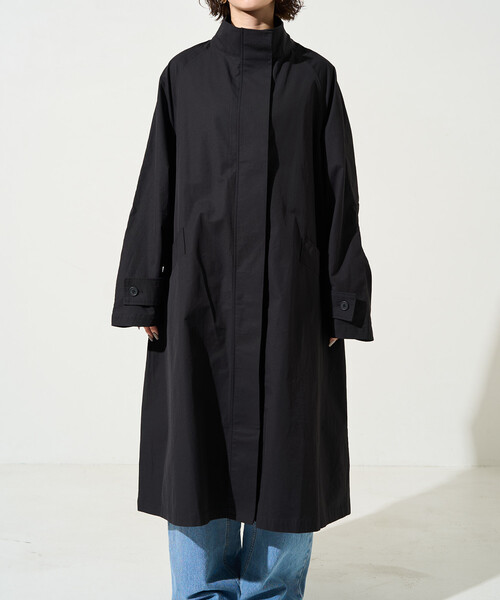 限定展開 スタンドカラー ロングコート（ステンカラーコート