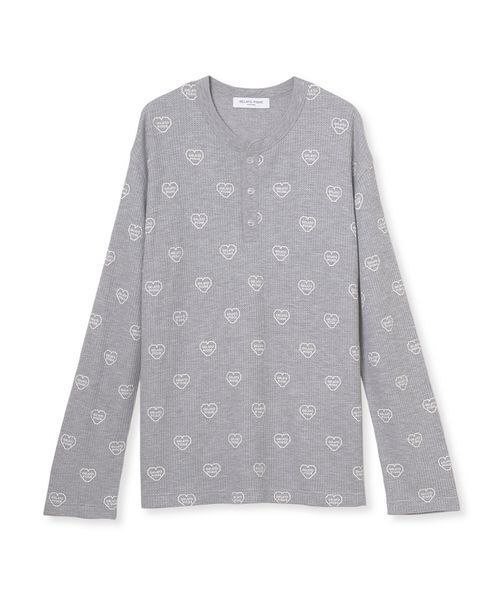 【HOMME】ワッフルヘンリーネックロンT