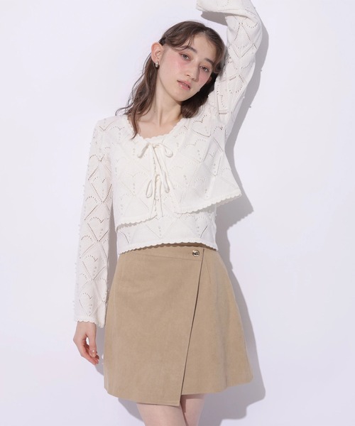 Rirandture(リランドチュール)の「スエードラップミニスカート(スカート・レディース・ベージュ/キャメル・0/1/2)」の1枚目の写真