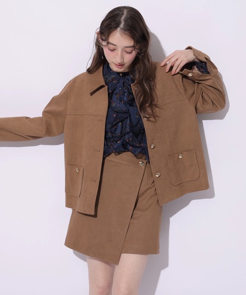 Rirandture(リランドチュール)の「スエードラップミニスカート(スカート・レディース・ベージュ/キャメル・0/1/2)」の12枚目の写真