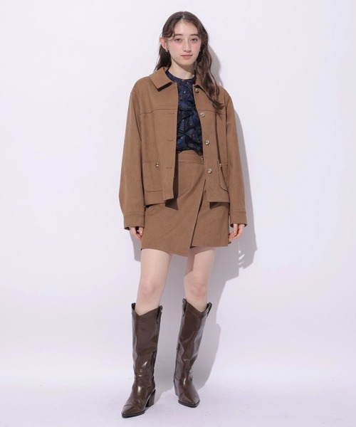 Rirandture(リランドチュール)の「スエードラップミニスカート(スカート・レディース・ベージュ/キャメル・0/1/2)」の15枚目の写真