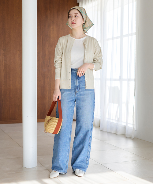 IENA（イエナ）の「《新色あり/追加2》LEVITAロングスリーブカーディガン（カーディガン/ボレロ・レディース・シルバー/アイボリー/ブラウン・FREE）」の4枚目の写真