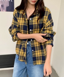 N.s（エヌドットエス）の「ネルシャツ　ヴィンテージライクデザイン　長袖シャツ 　カジュアル 　レギュラーカラー　 フランネル（シャツ/ブラウス）」