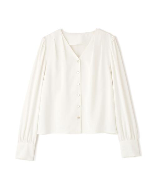 PROPORTION BODY DRESSING(プロポーションボディドレッシング)の「<ウォッシャブル>キラ釦タックブラウス / 1216110206(シャツ/ブラウス・レディース・ベージュ/ネイビー/ホワイト・SMALL/MEDIUM)」の4枚目の写真