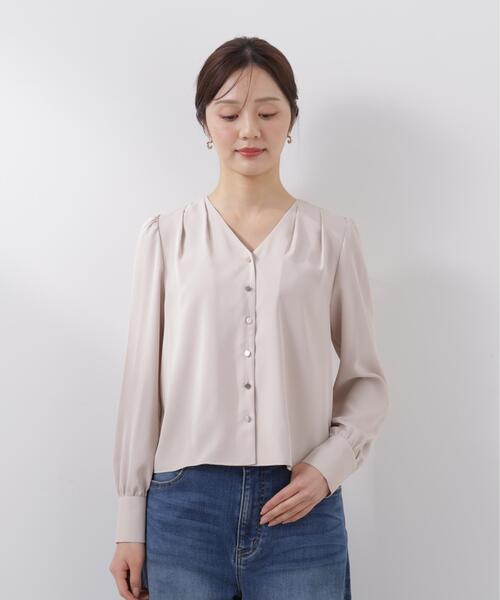 PROPORTION BODY DRESSING(プロポーションボディドレッシング)の「<ウォッシャブル>キラ釦タックブラウス / 1216110206(シャツ/ブラウス・レディース・ベージュ/ネイビー/ホワイト・SMALL/MEDIUM)」の11枚目の写真