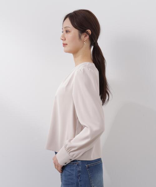 PROPORTION BODY DRESSING(プロポーションボディドレッシング)の「<ウォッシャブル>キラ釦タックブラウス / 1216110206(シャツ/ブラウス・レディース・ベージュ/ネイビー/ホワイト・SMALL/MEDIUM)」の12枚目の写真