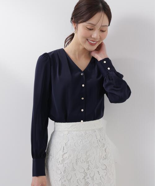 PROPORTION BODY DRESSING(プロポーションボディドレッシング)の「<ウォッシャブル>キラ釦タックブラウス / 1216110206(シャツ/ブラウス・レディース・ベージュ/ネイビー/ホワイト・SMALL/MEDIUM)」の18枚目の写真