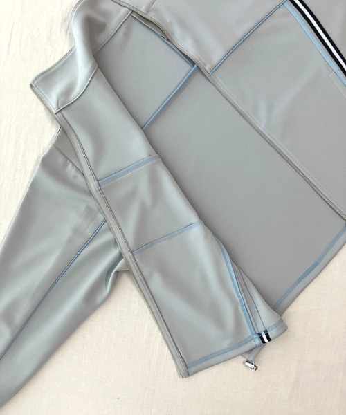 Q（キュー）の「ライントラックジャケット（その他アウター・レディース・ブラック/ライトグレー・MEDIUM）」の12枚目の写真