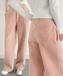 バックハートポケット もこもこボアスウェットパンツ レディース リラックス