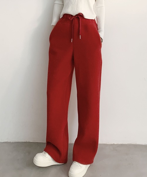 LOWO(ロワ)の「バックハートポケット もこもこボアスウェットパンツ レディース リラックス(スウェットパンツ・レディース・レッド/ピンク/ミント/グレー/イエロー・FREE)」の9枚目の写真